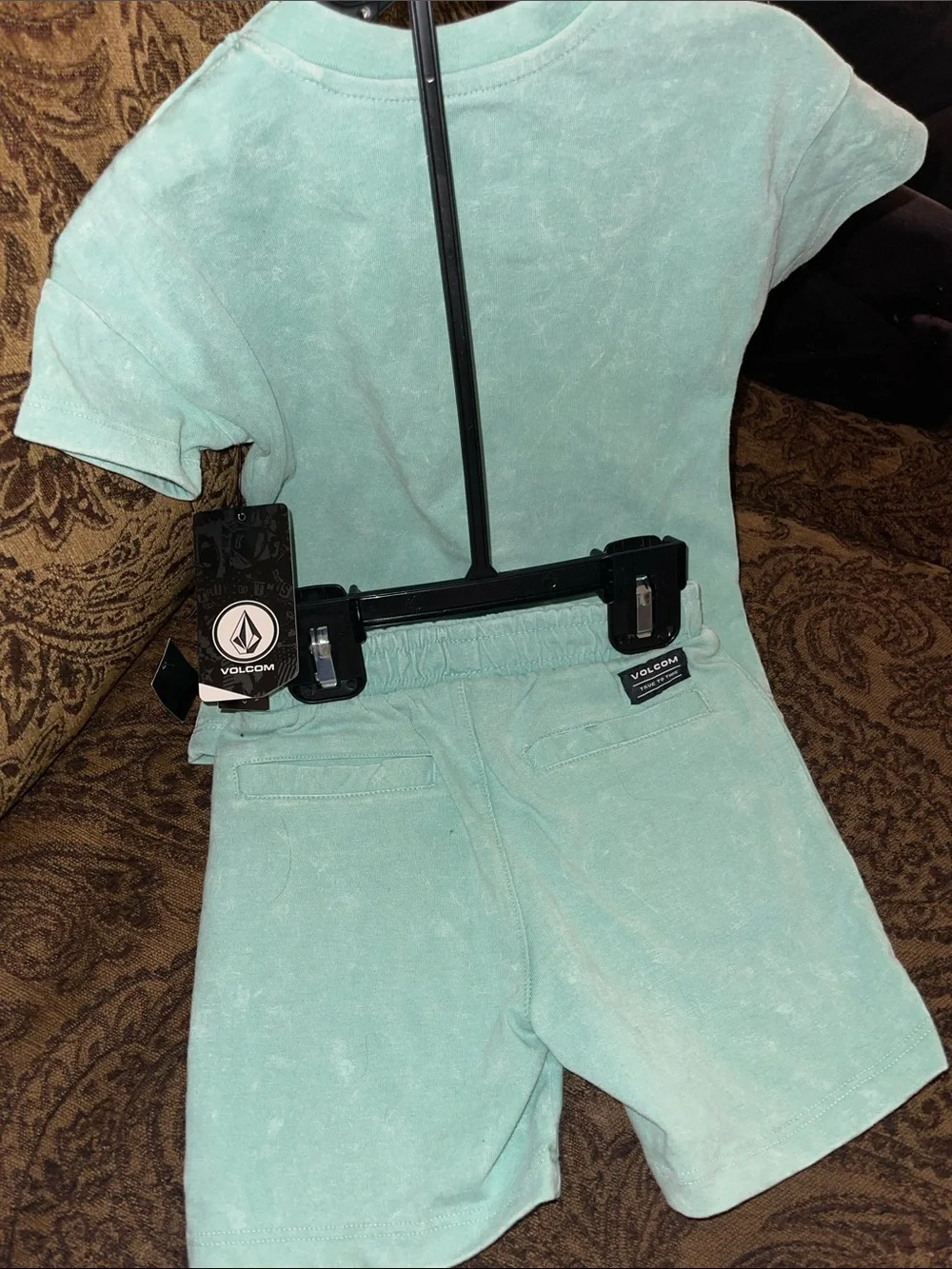 Volcom Kids' Mint Green Shorts Set